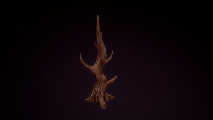 Painted Pine Trunk 3D Model