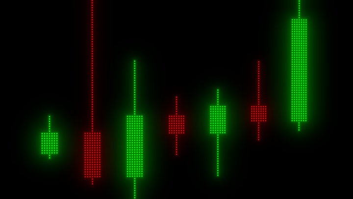 A stock candles chart for your drone light show 3D Model