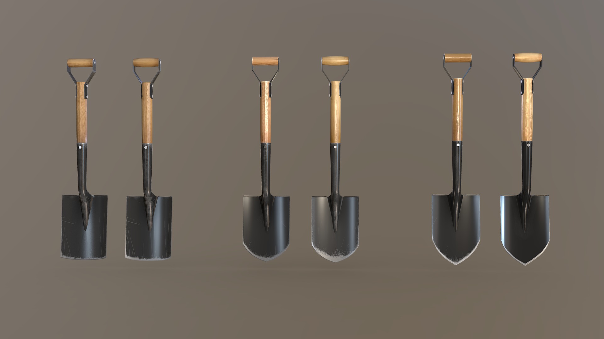 3D model Shovels - This is a 3D model of the Shovels. The 3D model is about a group of different sized and shaped syringes.