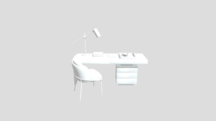 Офисный стол для блогера 3D Model