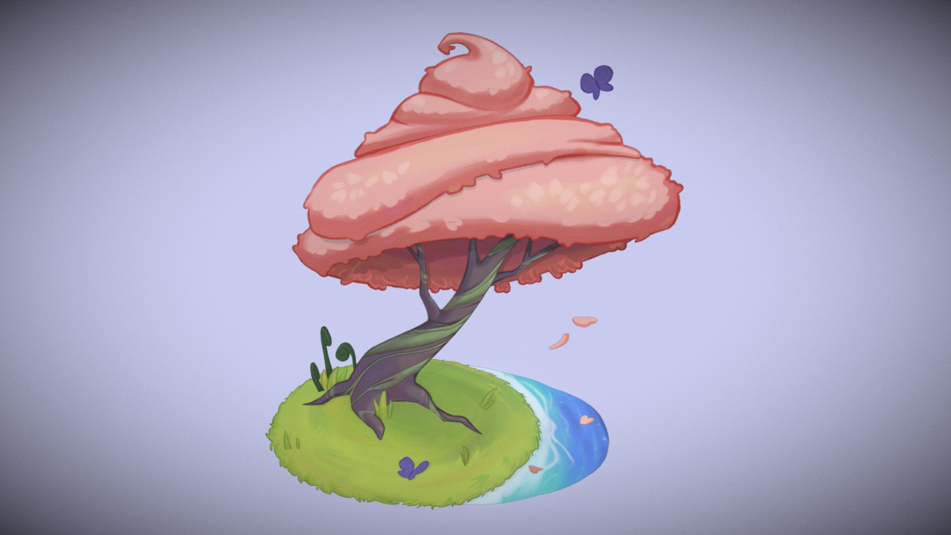 Stylized Pink Tree - 3D model by peekoyin [311dca7] - Sketchfab
