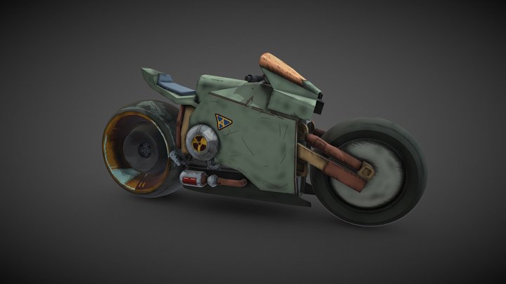Stylised Dystopian Motorbike 3D Model