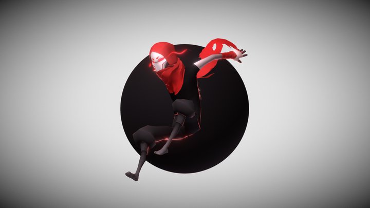 Lowpoly ninja character 3D Model