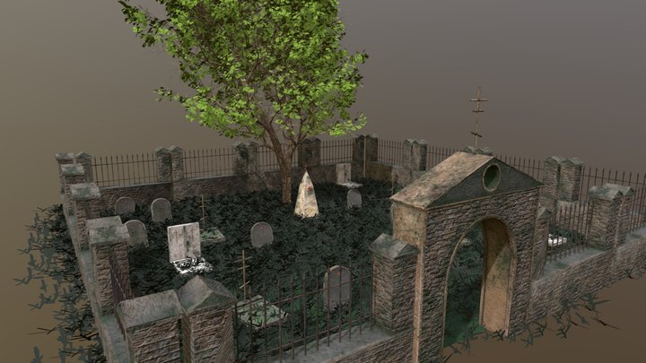 Old russian cemetery 3D Model