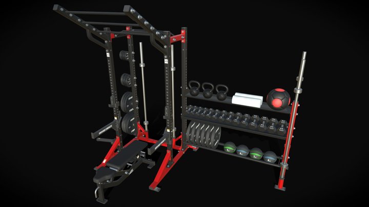 Life Fitness Half Rack 3D Model