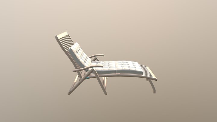 Deckchair with cushion 3D Model