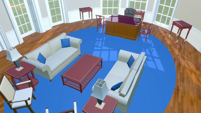 White House Oval Office 3D Model