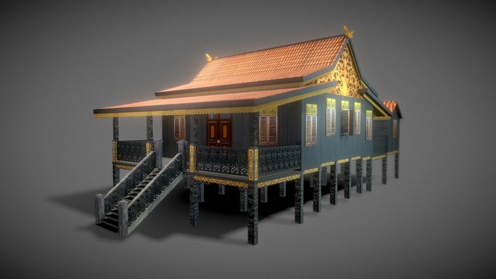 Jambi Traditional House (Rumah Panggung) 3D Model
