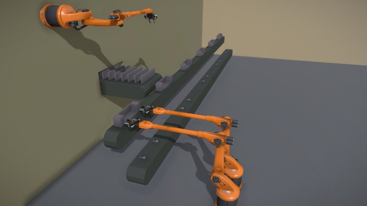 Industrial robots from KUKA (manipulator) 3D Model