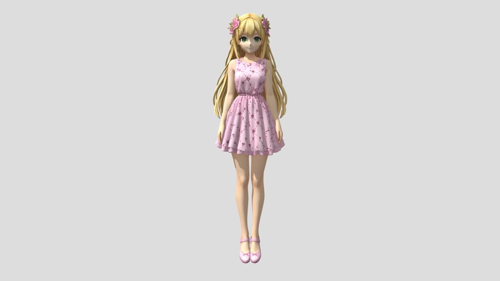 Pink dress girl 2
