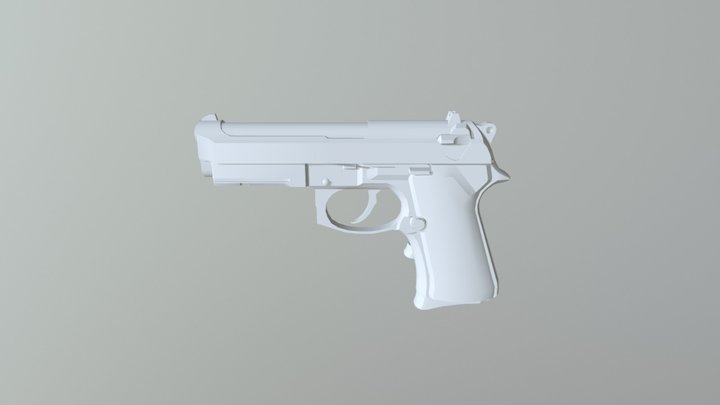 Beretta 92FS Compact Quadded 3D Model