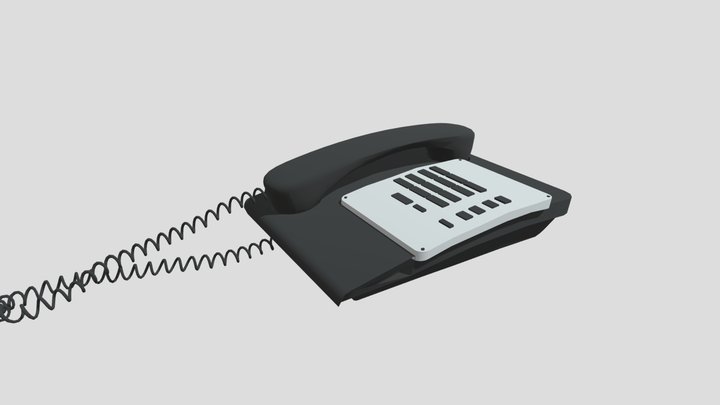 Generic wall or desk office corded Phone 3D Model