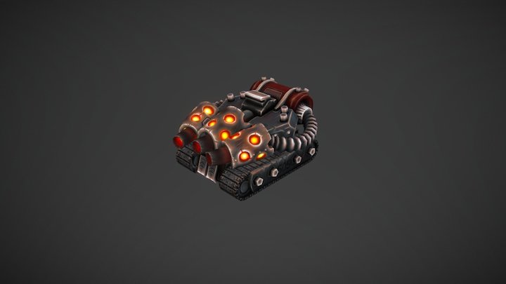 Flame Tank for RTS Game 3D Model