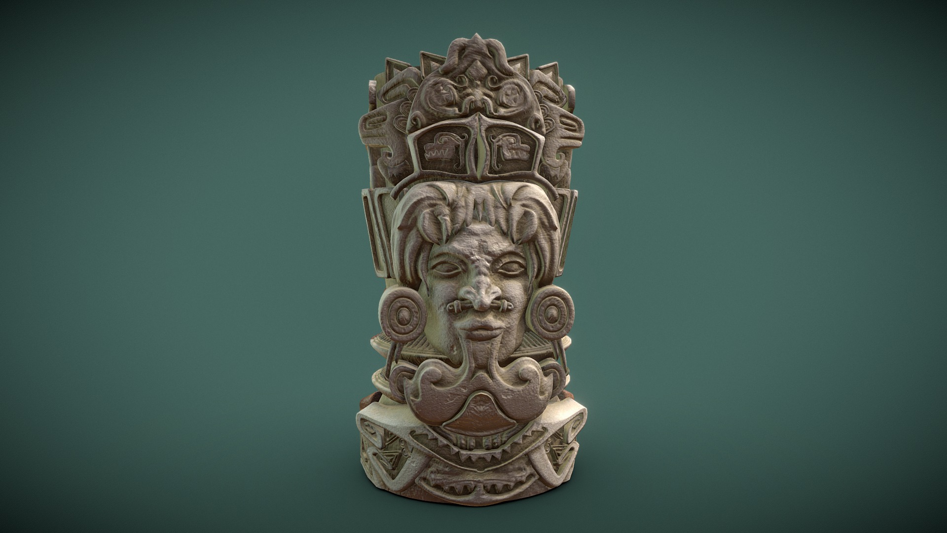 3D model Aztec totem - This is a 3D model of the Aztec totem. The 3D model is about a statue of a person.