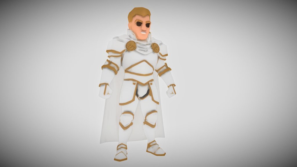 White Paladin Lowpoly Handpainted