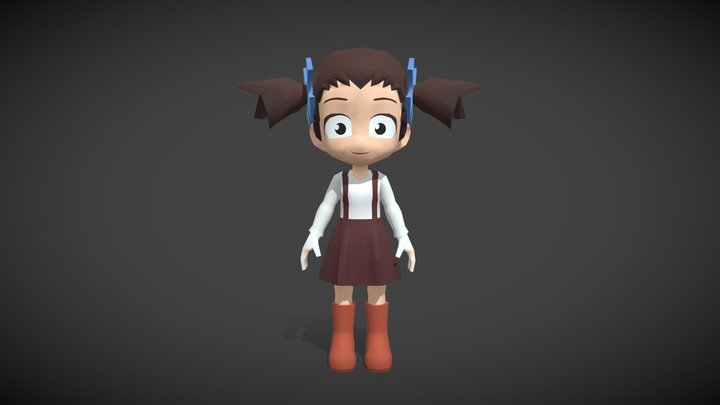 Little Girl: Free Low-Poly Model 3D Model