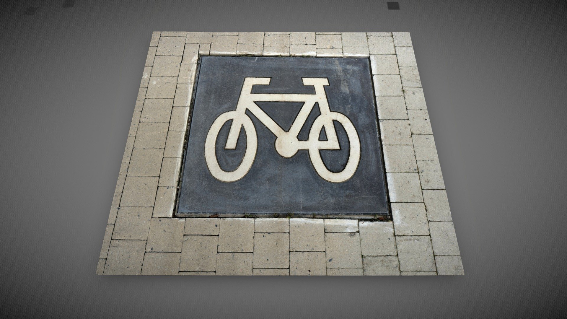 Cycle lane sign stone