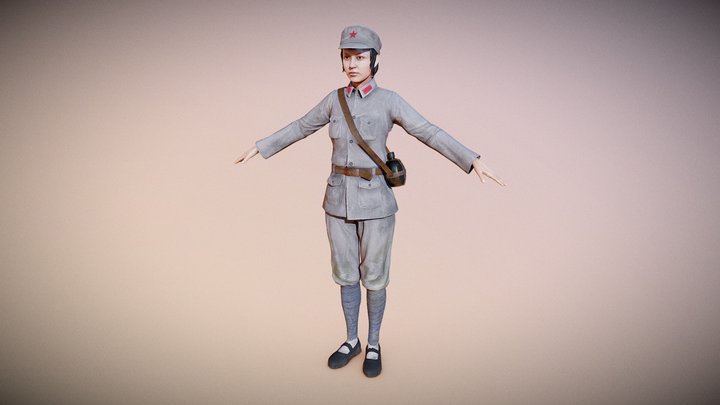 The female Red Army 3D Model