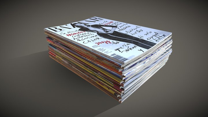 Stack Of Magazines 2 3D Model
