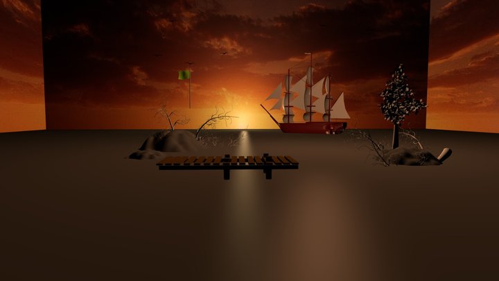 sea_and_ship (1).blend 3D Model