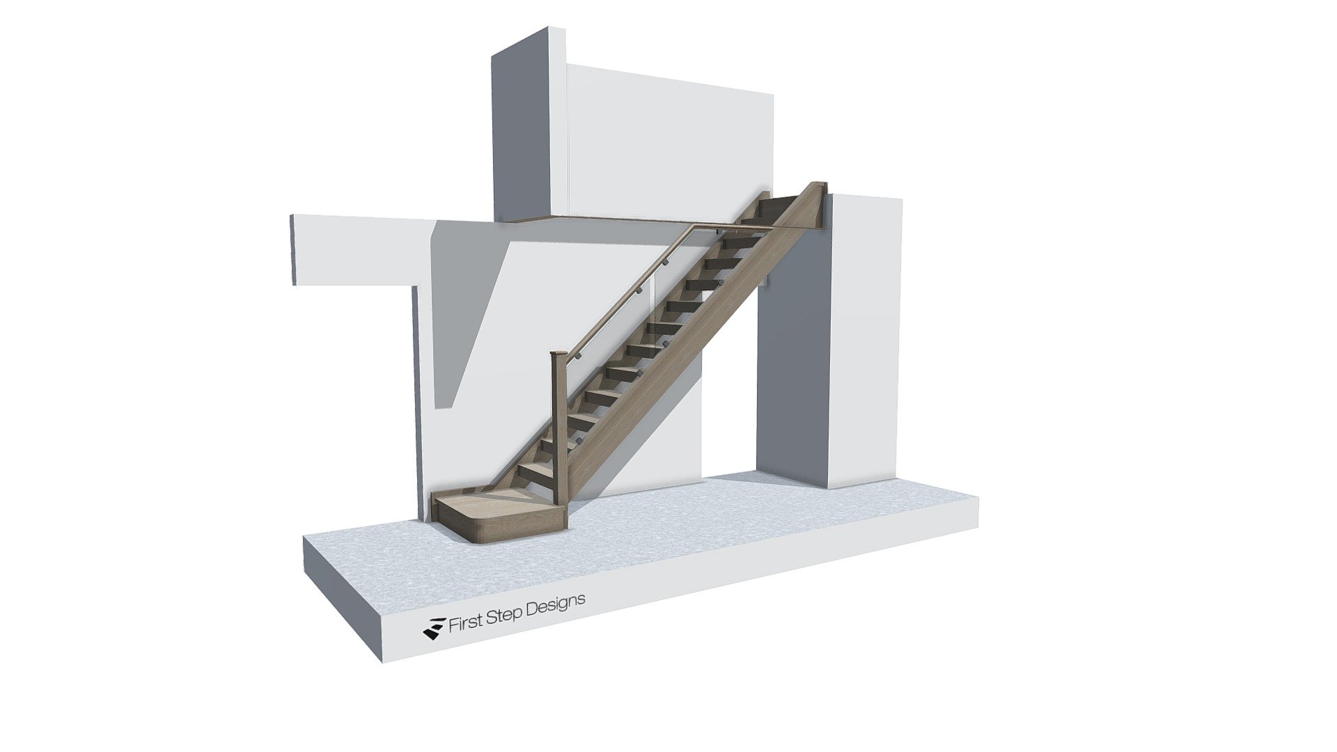 King New staircase design - 3D model by Nat FSD (@Newelpost) [314128f ...