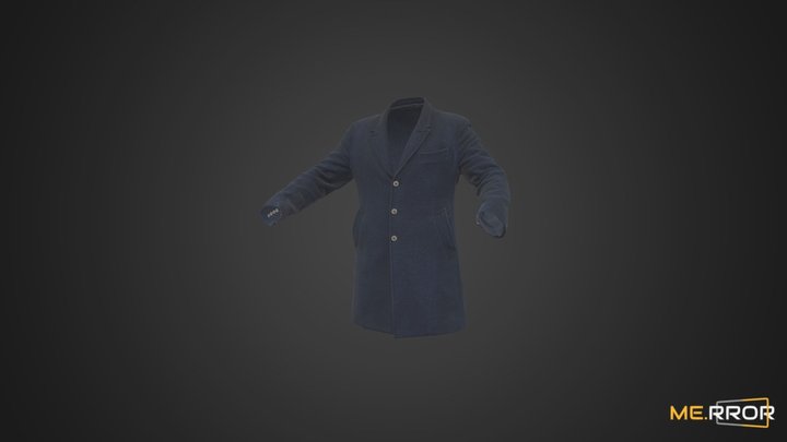 Male Navy Coat 3D Model