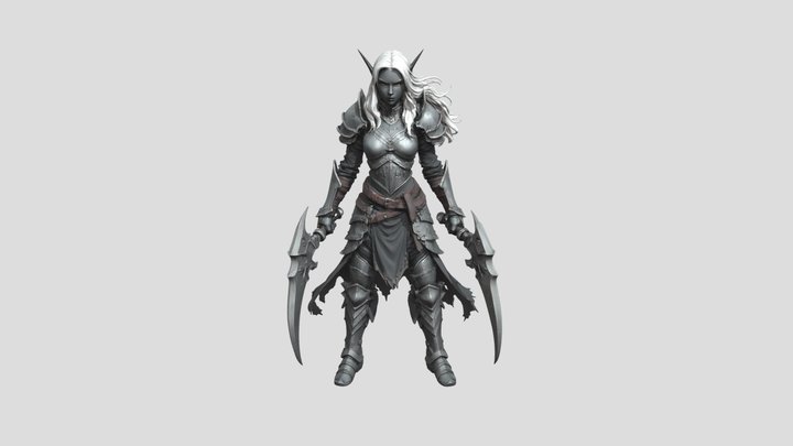 Darksteel Vanguard Drow 3D Model
