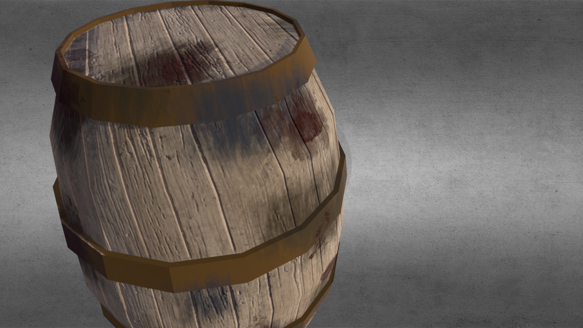 3D model Old Barrel - This is a 3D model of the Old Barrel. The 3D model is about a wooden chair on a concrete surface.