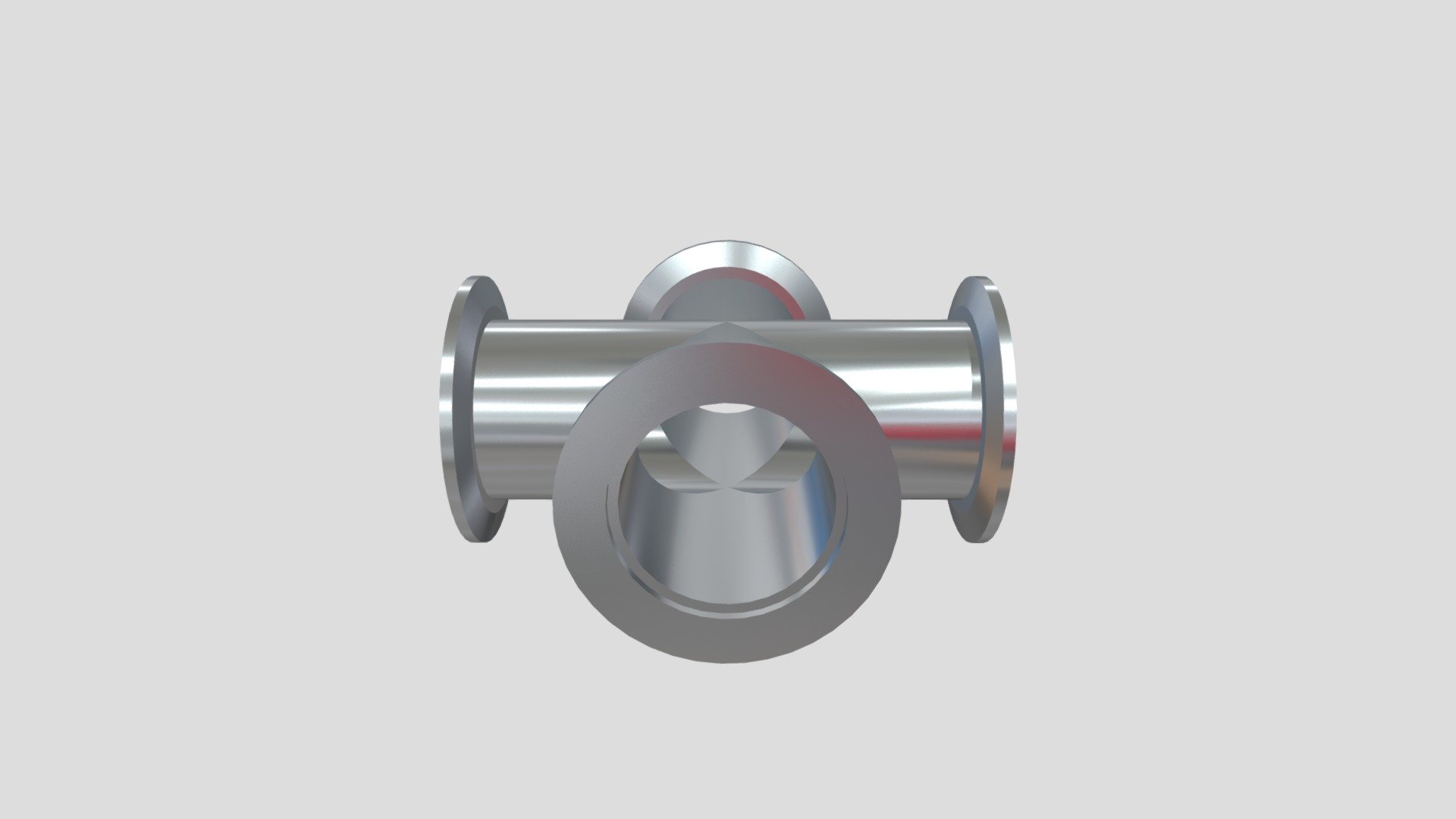 KF vacuum cross (KF vacuum 4-way) — Sketchfab embed 3D viewer