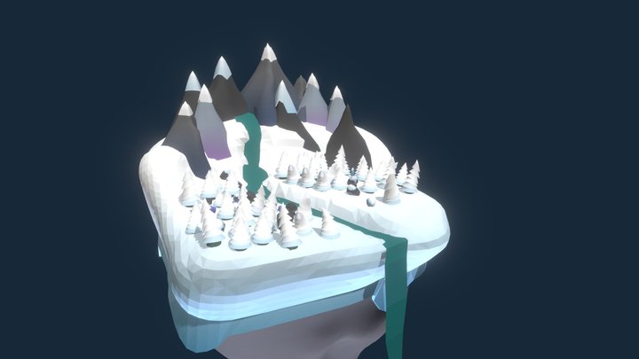 Snow Mountain Island 3D Model