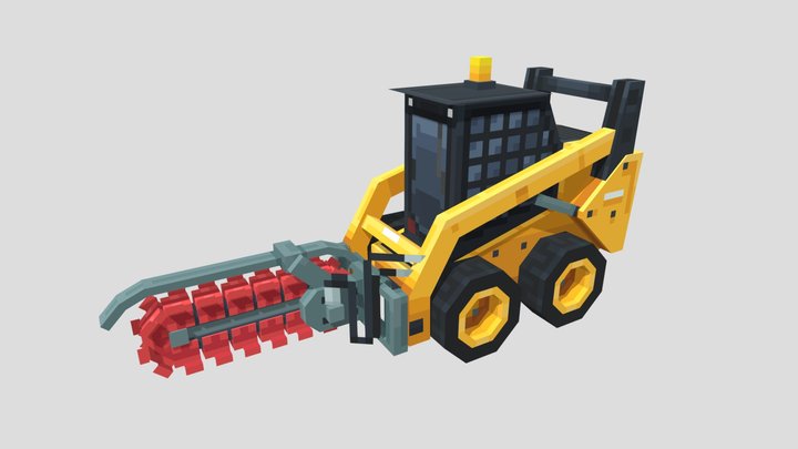Pixel Loader Chainsaw 3D Model