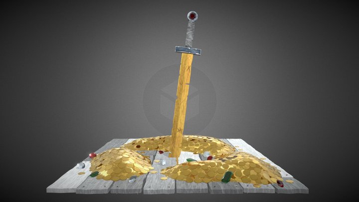 Adventure Time - Finn's Golden Sword (Scarlet) 3D Model