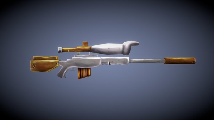 Hand Painted Sniper Rifle - Low Poly 3D Model