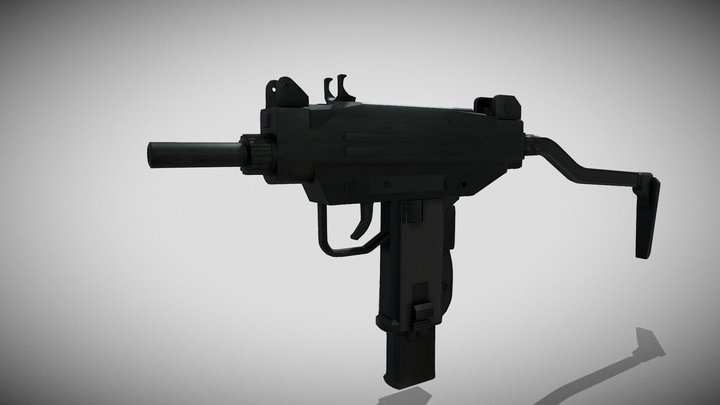 Micro UZI game ready 3D Model