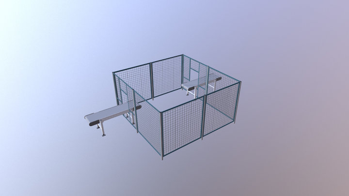 Ogrodzenie z przenosnikami-poprawione 3D Model