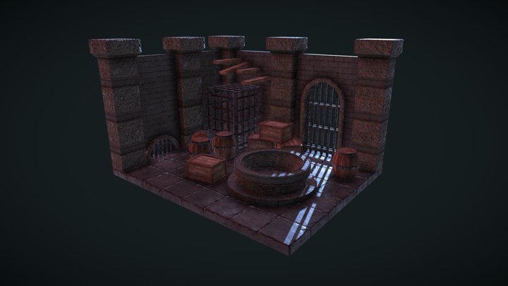 Dungeon-themed Trim Sheet 3D Model