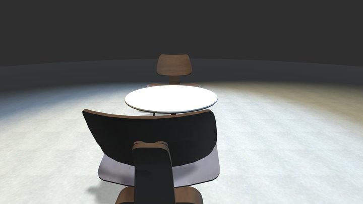 HM Furniture Table Chairs 2 3D Model