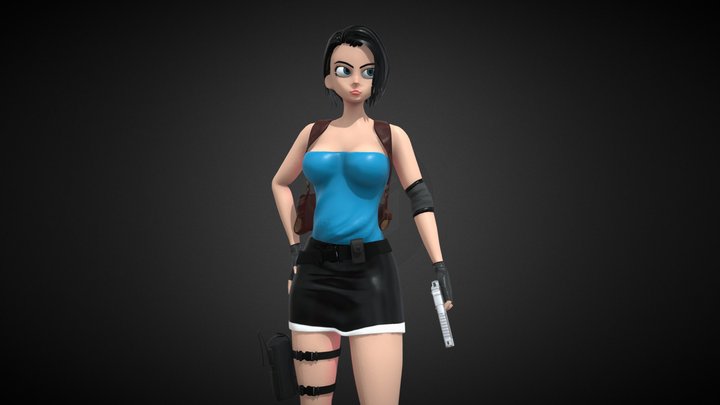 Jill Valentine Statue - Resident Evil 3 3D model 3D printable