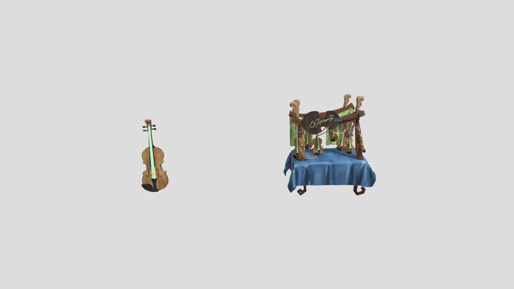 Violin Market Stand 3D Model