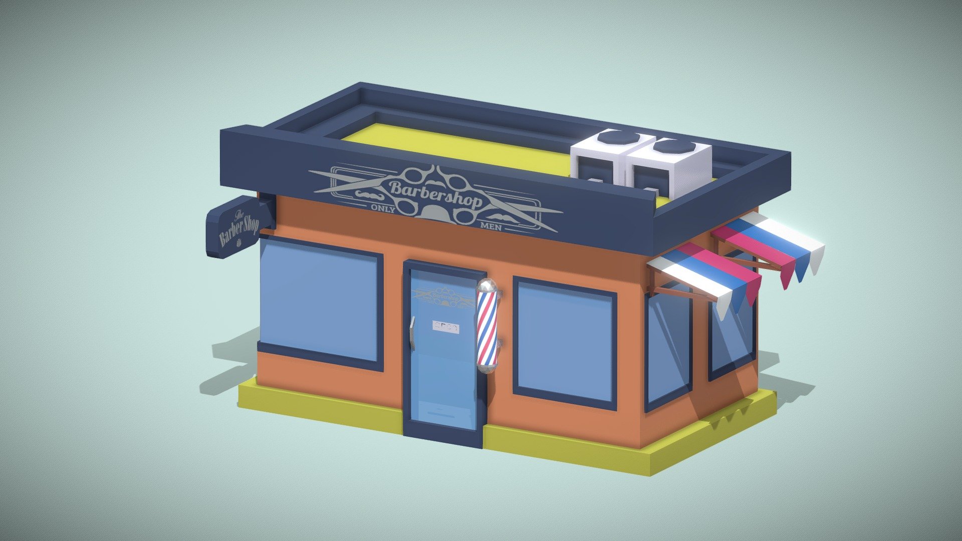 Isometric barbershop — Sketchfab embed 3D viewer
