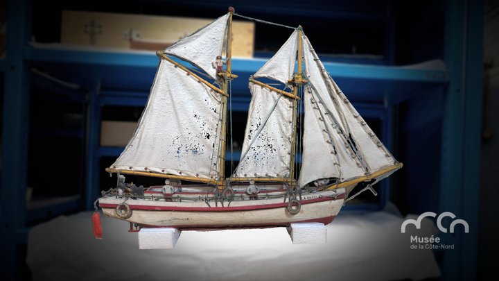 Miniature d’une goélette / Miniature schooner 3D Model