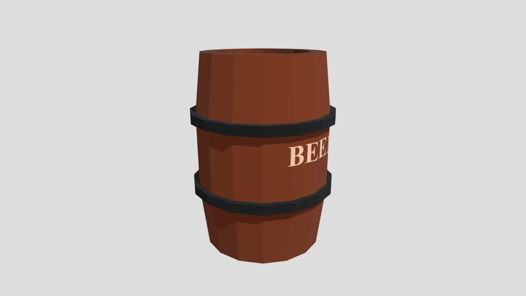 Low Poly Beer Barrel