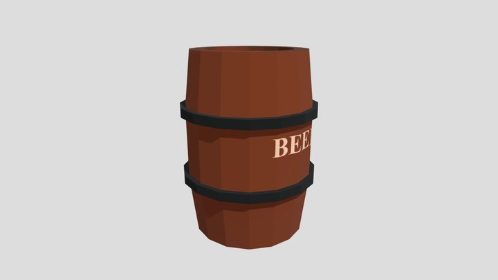 Low Poly Beer Barrel