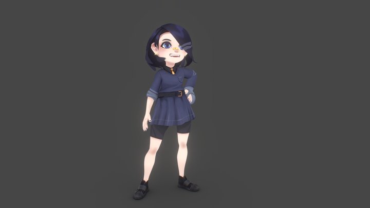 School Girl Sporty NPR 3D Model