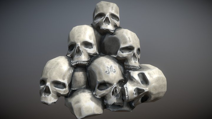 Stylized pile of Skull 3D Model