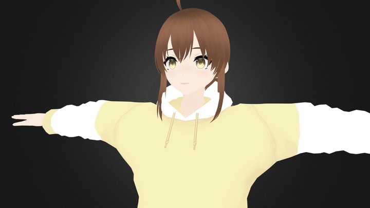 3D Anime Character girl for Blender 18 3D Model
