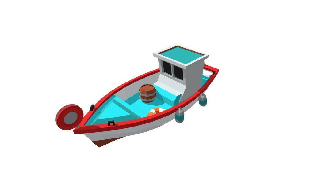 Low poly Greek Fishing Boat