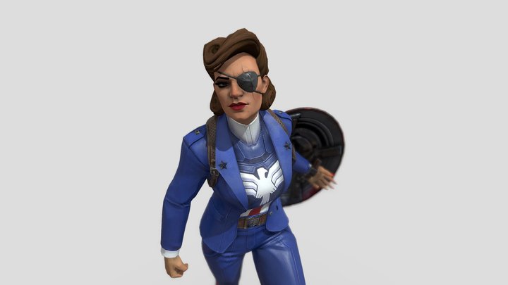 Captain America Peggy Carter 3D Model
