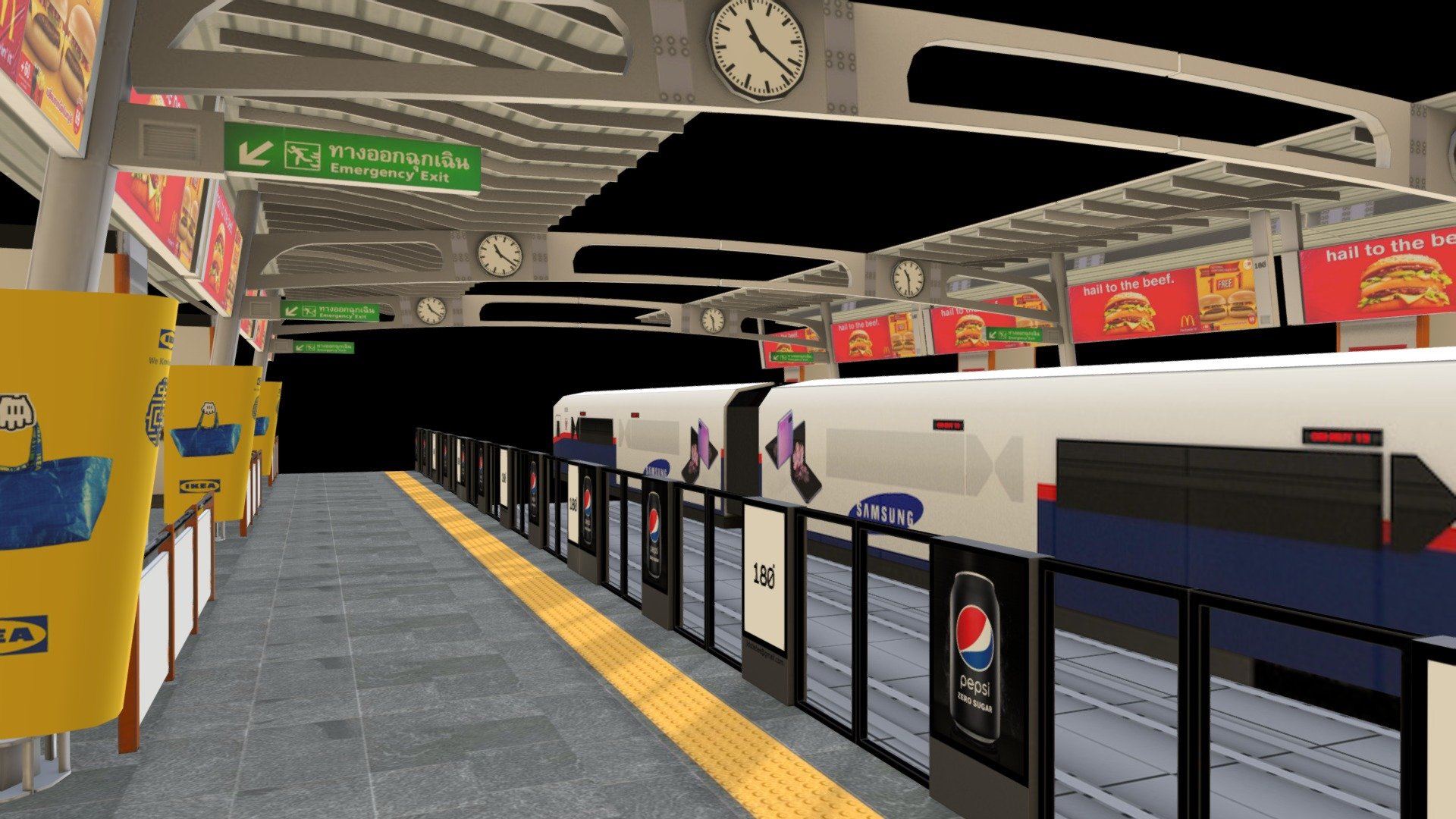 BTS Skytrain Station Bangkok - 3D Model By Jiradet [315b643] - Sketchfab