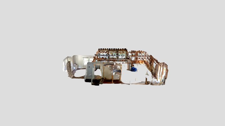 Living Room and Kitchen 3D Model